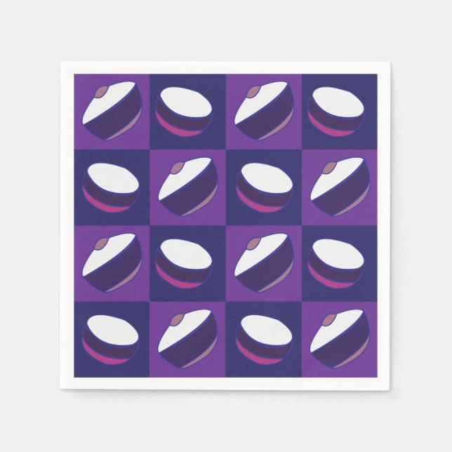 Purple Blue Cooking Bowl Kitchen Party Napkin (Front)