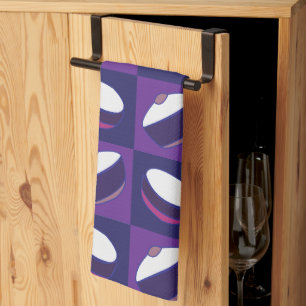Purple Blue Cooking Bowl Utensil Tea Towel