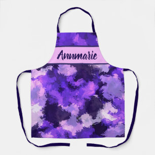 Purple Blue & Cool Abstract Shapes Apron