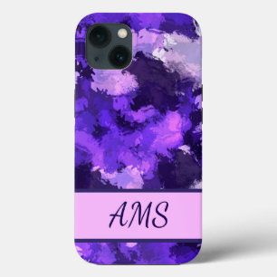 Purple Blue & Cool Abstract Shapes Design iPhone 13 Case