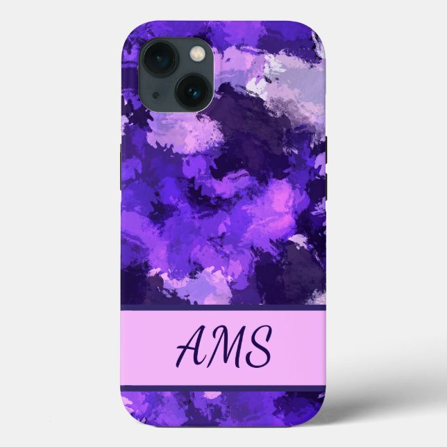 Purple Blue & Cool Abstract Shapes Design Case-Mate iPhone Case (Back)