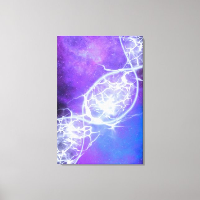Purple Blue Cosmic DNA Strand Stretched Canvas (Front)