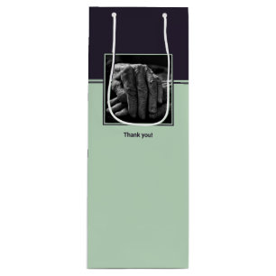 Purple & Blue Custom Image & Logo Thank You  Wine  Wine Gift Bag
