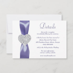 Purple Blue Diamond Heart Details Enclosure Invitation
