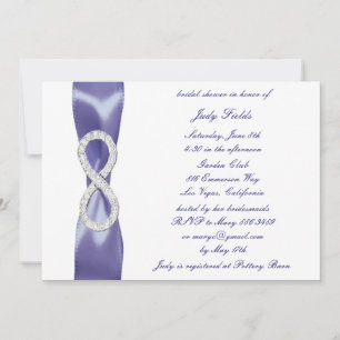 Purple Blue Diamond Infinity Bridal Shower Invitation