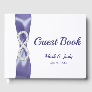 Purple Blue Diamond Infinity Wedding Guestbook
