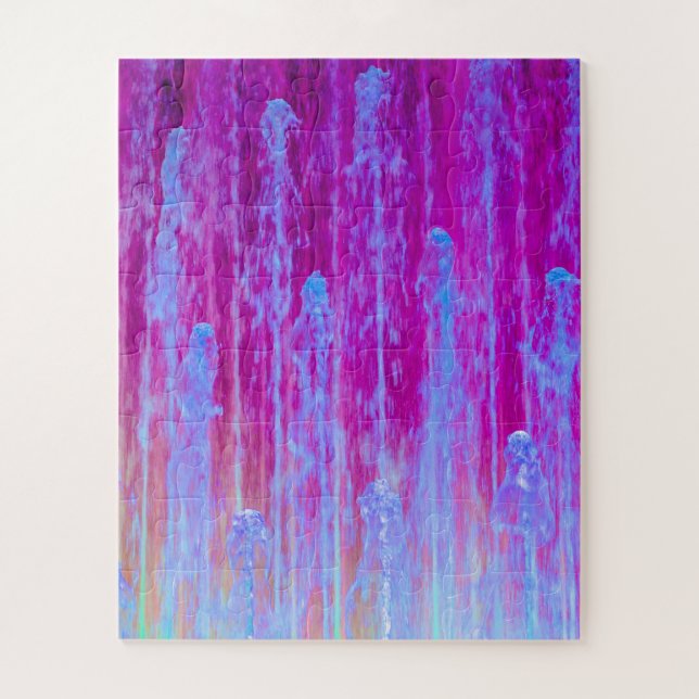 Purple & Blue Digital Abstract Art Jigsaw Puzzle (Vertical)