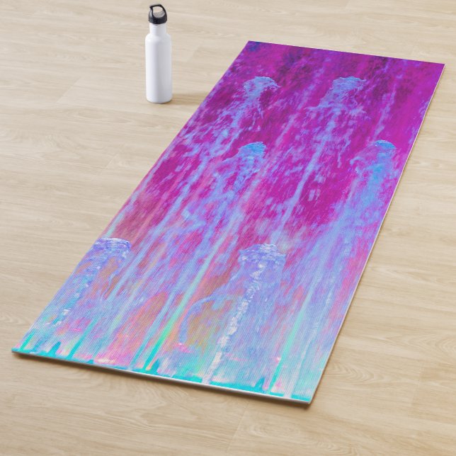 Purple & Blue Digital Abstract Art Yoga Mat (In Situ)