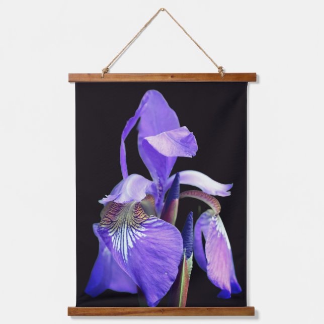 Purple Blue Flag Iris Flower  Hanging Tapestry (Front)