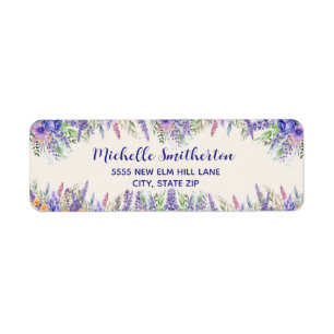 Purple Blue Floral Elegant Botanical Wildflower