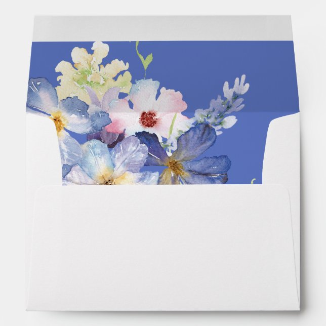 Purple Blue Floral - Purple Envelope (Back (Bottom))