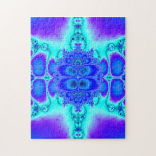 Purple & Blue Fractal Art Jigsaw Puzzle