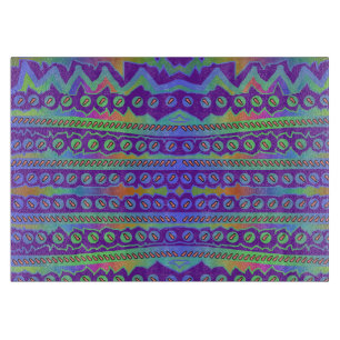 Purple Blue Geometric Cutting Board