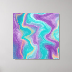 Purple, Blue, Gold and Teal swirls Peaceful Canvas Print