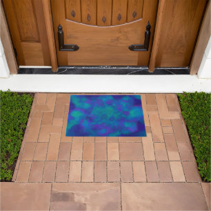 Purple Blue Green Elegant Watercolor Pattern Doormat