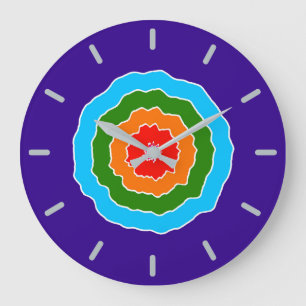 Purple Blue Green Orange Red Large Clock