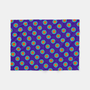 Purple Blue Green Orange Red Rings Fleece Blanket
