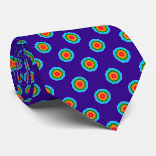 Purple Blue Green Orange Red Rings Tie