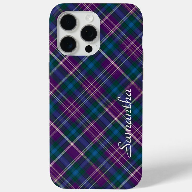 Purple, Blue & Green Plaid  Case-Mate iPhone Case (Back)
