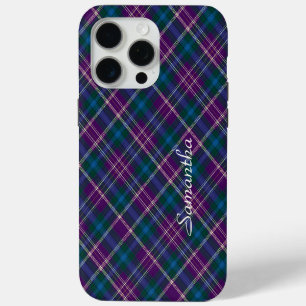Purple, Blue & Green Plaid iPhone 15 Pro Max Case