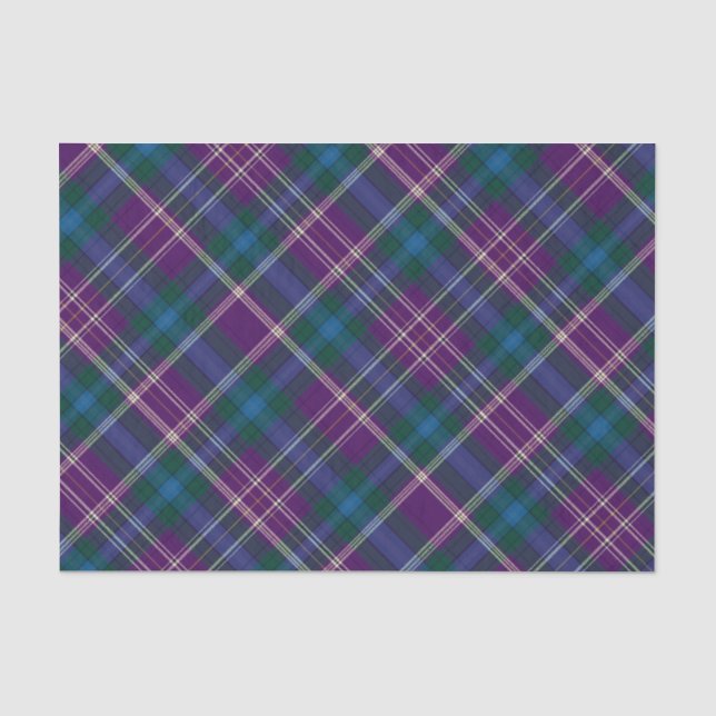 Purple, Blue & Green Plaid Tissue Paper (Front)