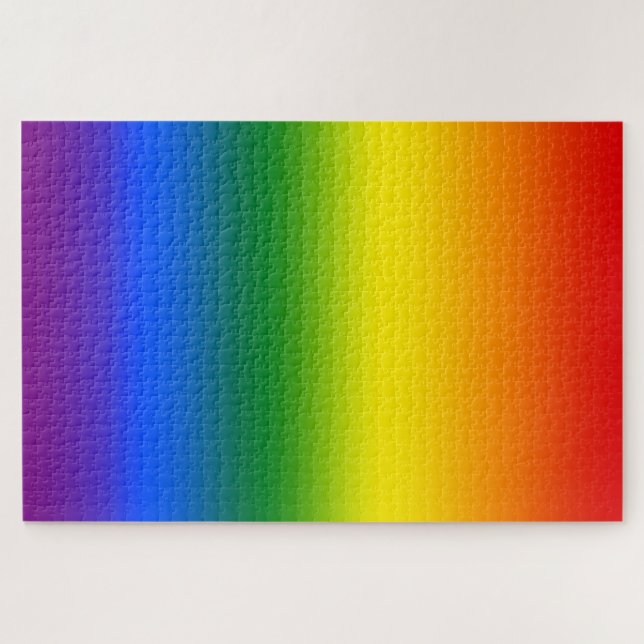 Purple Blue Green Yellow Orange Red Rainbow Ombre Jigsaw Puzzle (Horizontal)