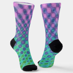 Purple Blue Green Yellow Socks