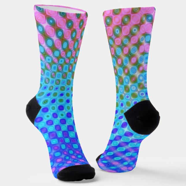 Purple Blue Green Yellow Socks (Angled)