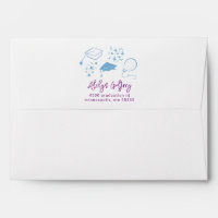 Purple Blue Hand Drawn Graduation Icons 