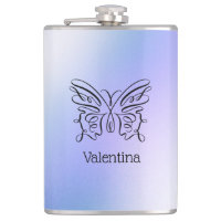 Purple Blue Holographic Butterfly Monogram Name