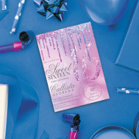 Purple Blue Holographic Glitter Drips Sweet 16