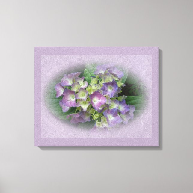 Purple Blue Hydrangea Flowers Canvas Print (Front)