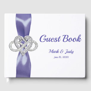 Purple Blue Infinity Heart Wedding Guestbook