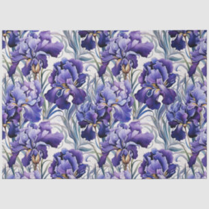 Purple Blue Iris Decoupage  Tissue Paper
