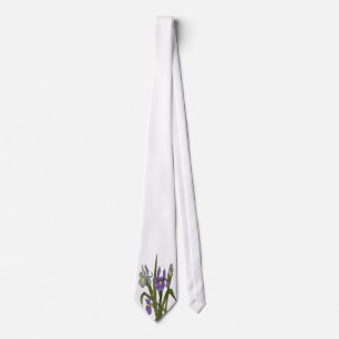 Purple & Blue Iris Watercolor Wedding Tie