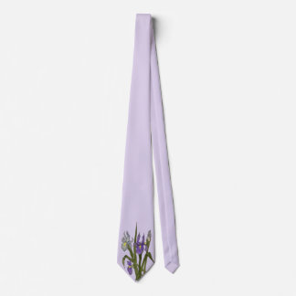 Purple & Blue Iris Watercolor Wedding Tie