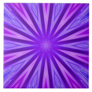 Purple/Blue Kaleidoscope Ceramic Tile