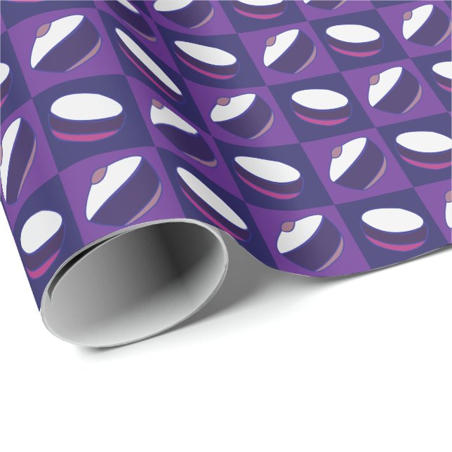 Purple Blue Kitchen Utensil Wrapping Paper (Roll Corner)
