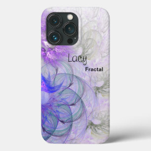 Purple Blue Lacy Abstract Flower Artwork Custom  iPhone 13 Pro Case