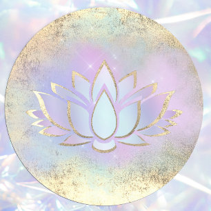 purple blue lotus logo classic round sticker