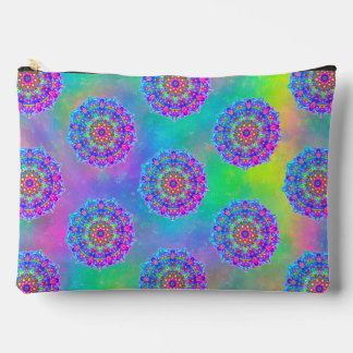 Purple Blue Mandala Pattern Boho Accessory Pouch