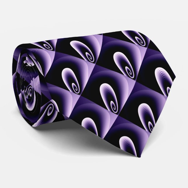 Purple Blue Modern Digital Pattern Tie (Rolled)