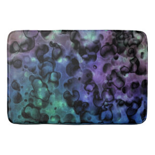 Purple Blue N Teal Abstract Bubbles Bath Mat