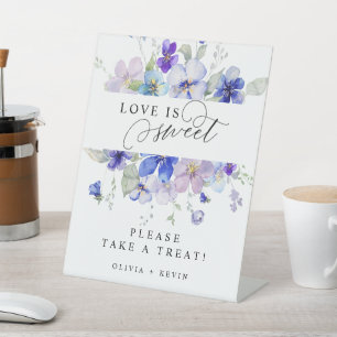 Purple Blue Navy Laender Viola Love Is Sweet Favou Pedestal Sign