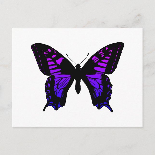 Purple Blue Ombre Wing Butterfly Postcard (Front)