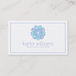 Purple & Blue Ornate Floral Mandala Business Card