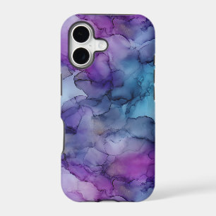 Purple Blue Peacock Alcohol Ink Marble