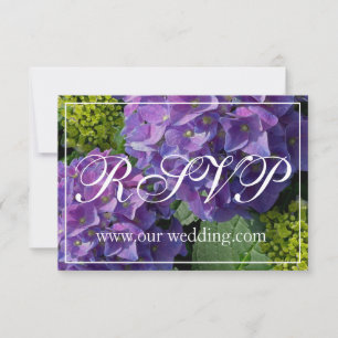 Purple blue periwinkle hydrangeas rsvp save the date