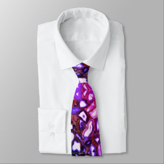 Purple blue pink  agates tie