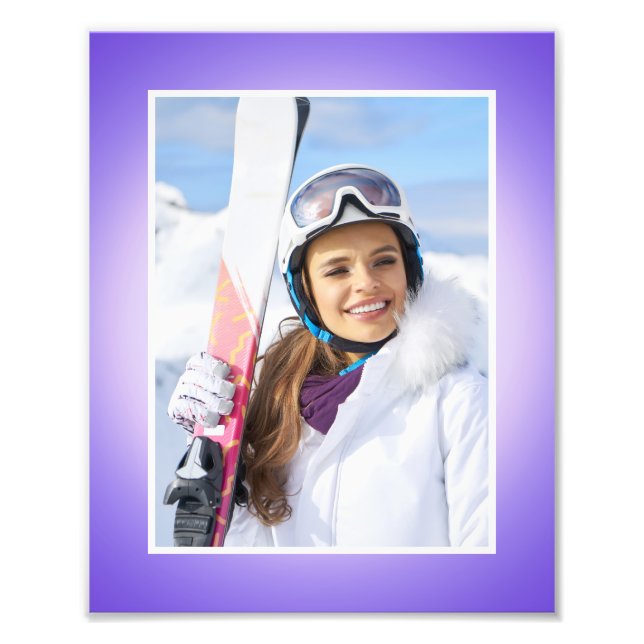 Purple Blue Pink Aura Gradient Border Photo Print (Front)